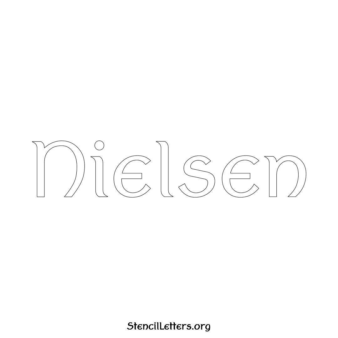 Nielsen name stencil in Ancient Lettering