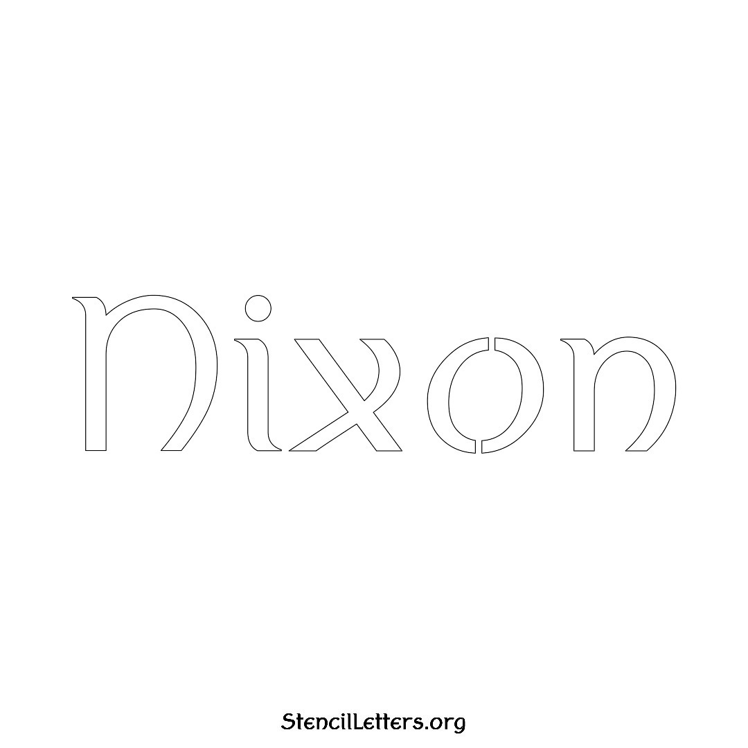 Nixon name stencil in Ancient Lettering