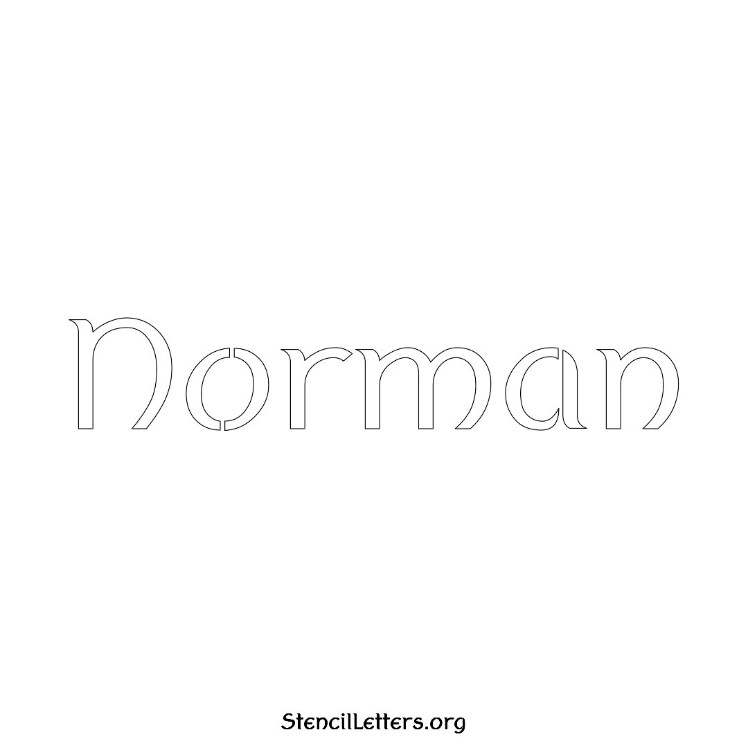 Norman name stencil in Ancient Lettering