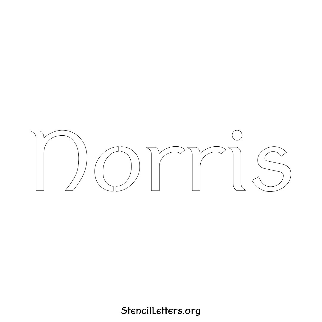 Norris name stencil in Ancient Lettering