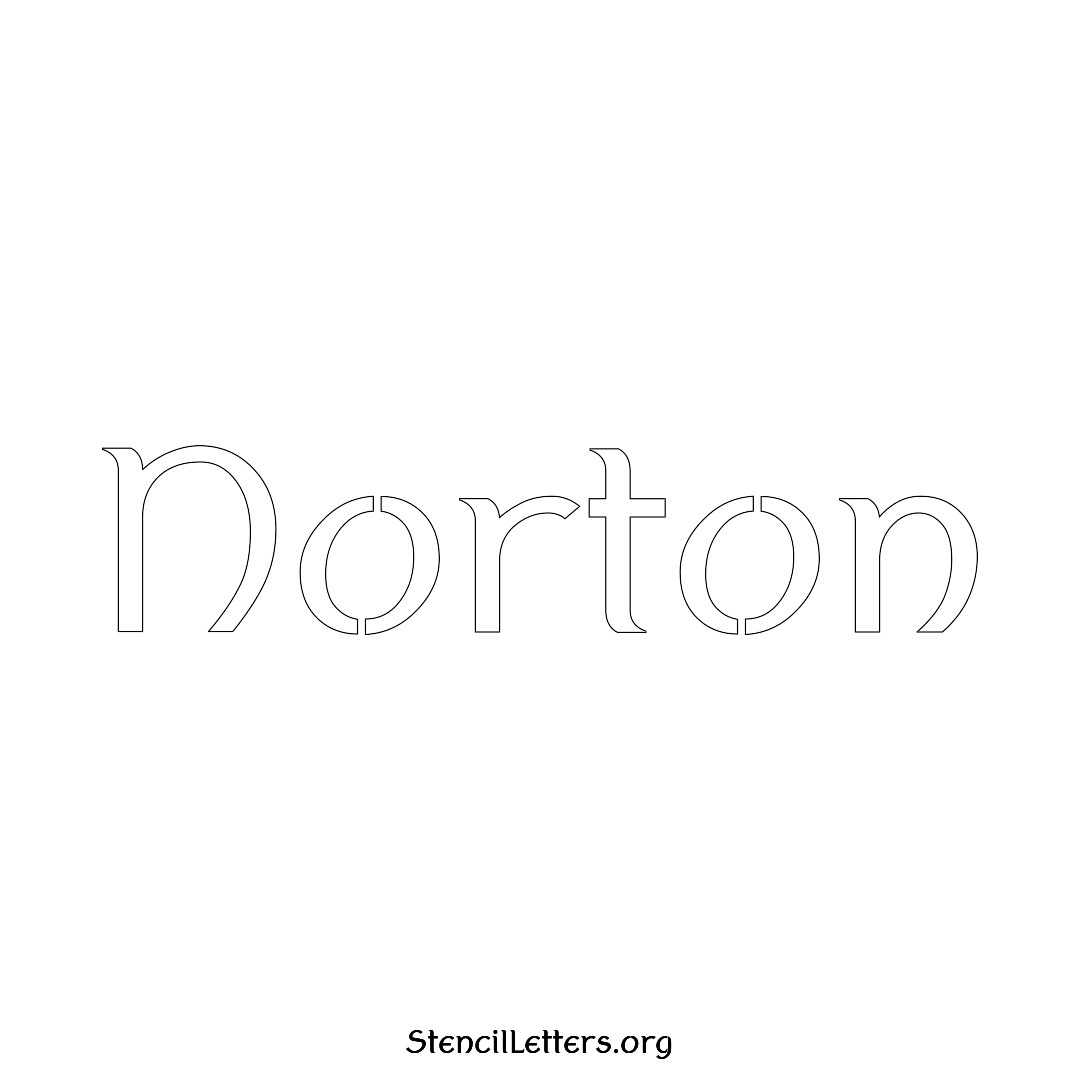 Norton name stencil in Ancient Lettering