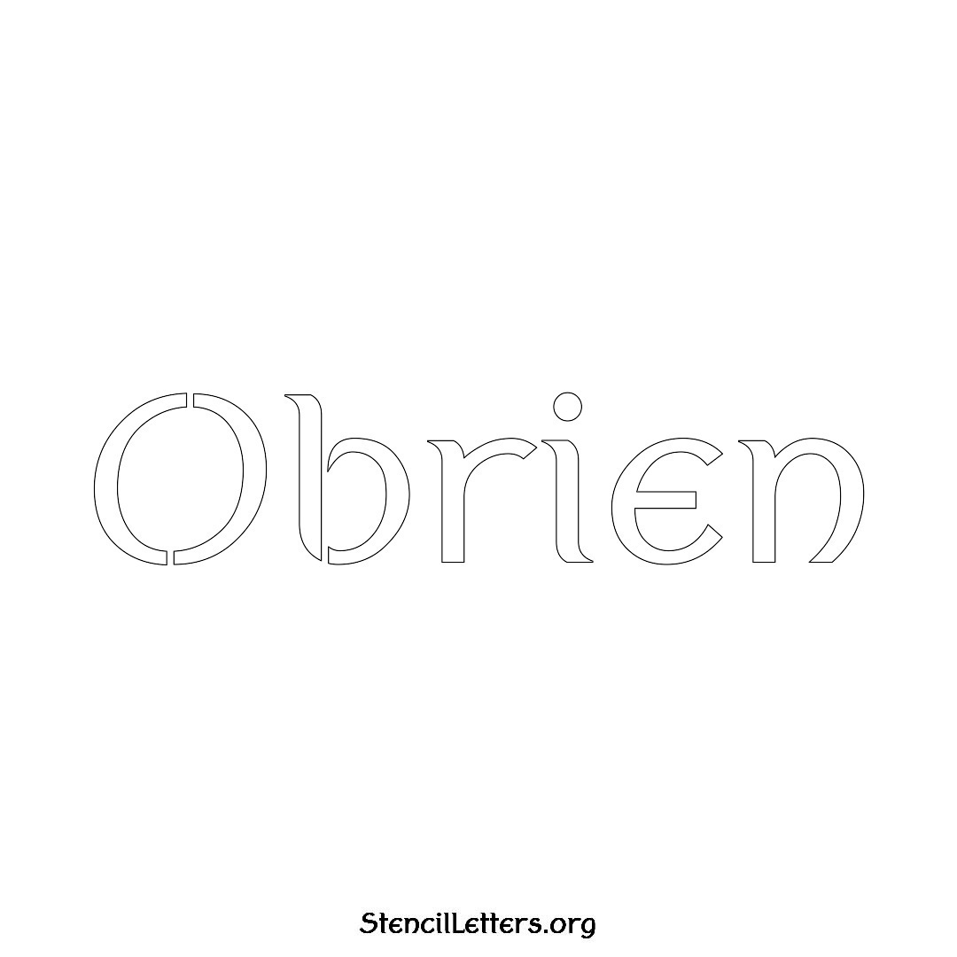Obrien name stencil in Ancient Lettering