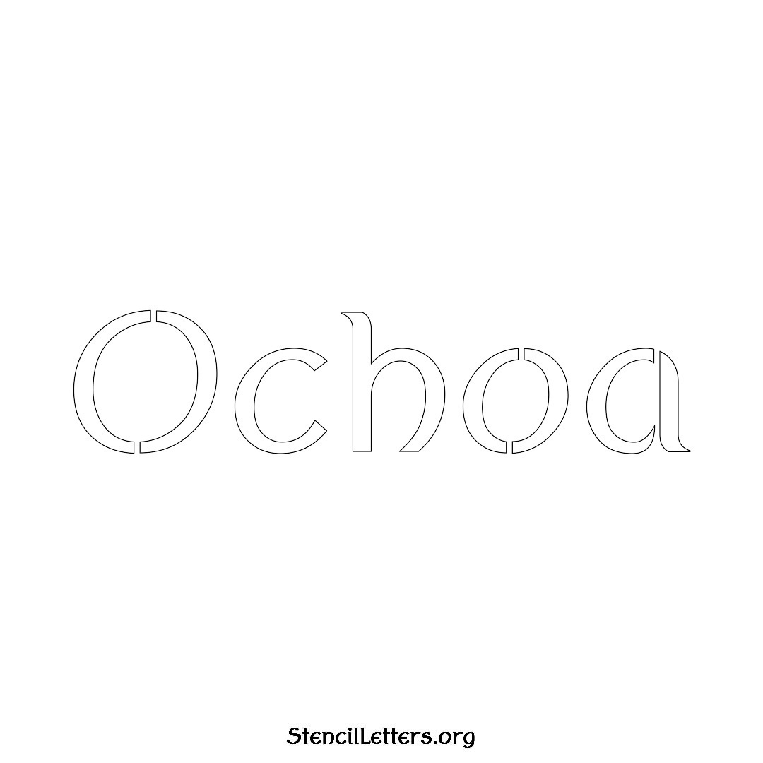 Ochoa name stencil in Ancient Lettering