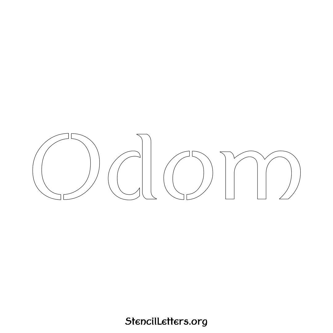 Odom name stencil in Ancient Lettering