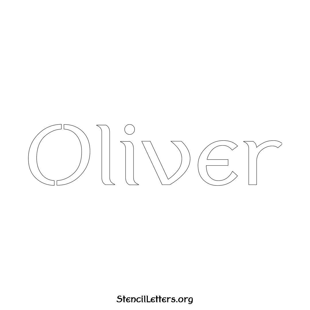 Oliver name stencil in Ancient Lettering