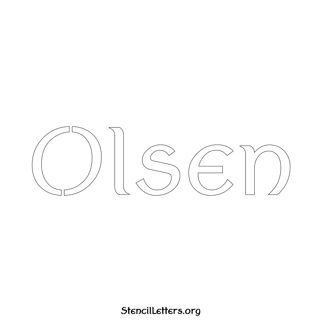 Olsen name stencil in Ancient Lettering