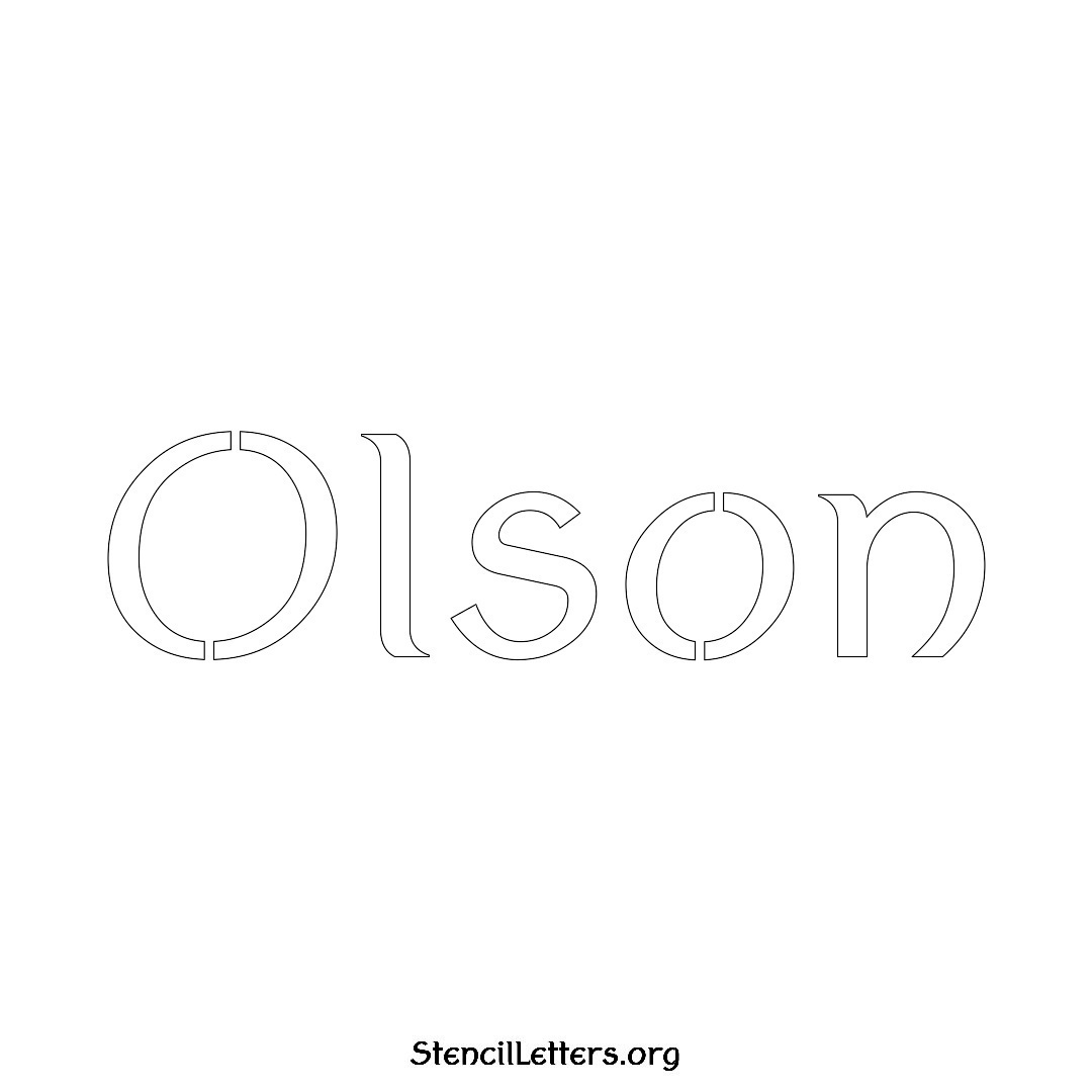 Olson name stencil in Ancient Lettering