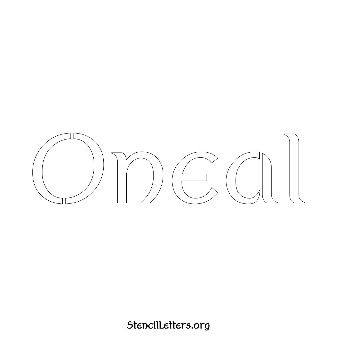 Oneal name stencil in Ancient Lettering