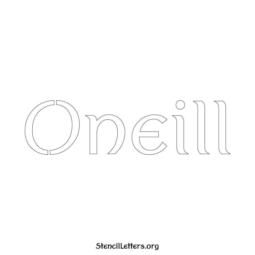 Oneill name stencil in Ancient Lettering