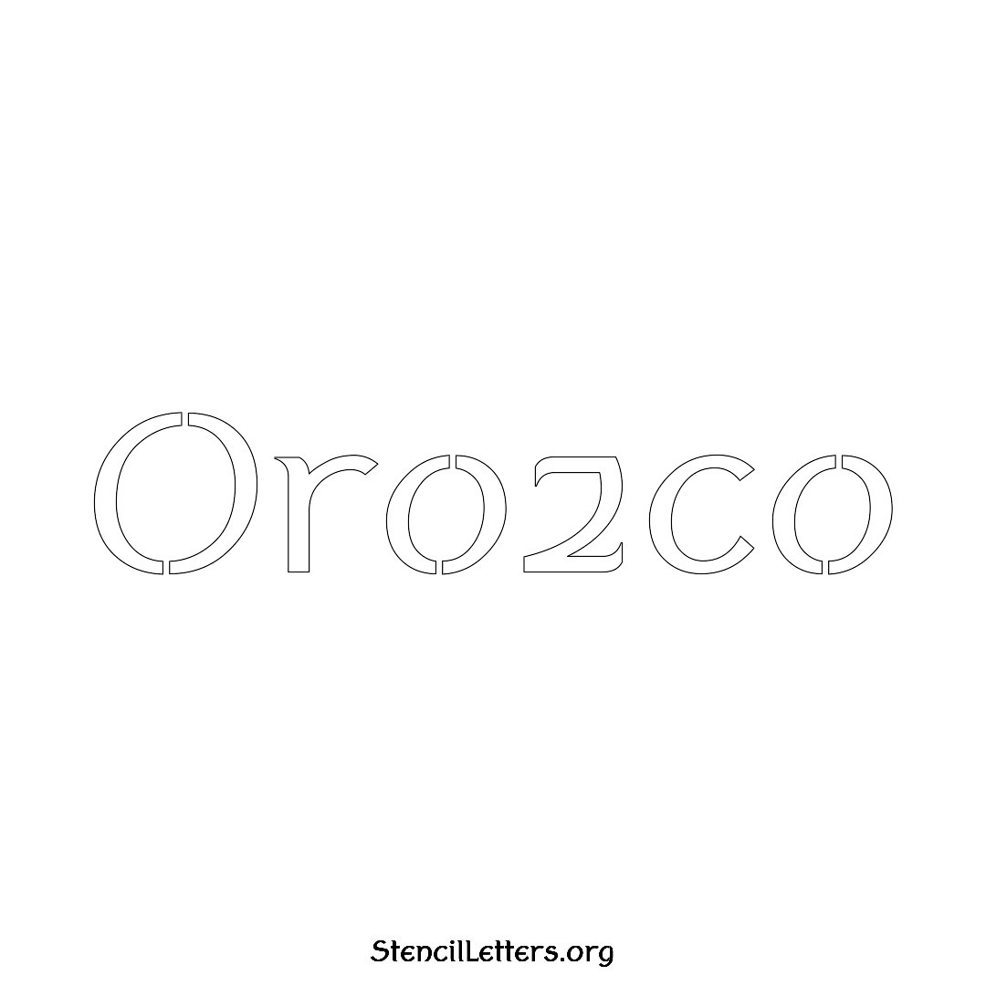 Orozco name stencil in Ancient Lettering