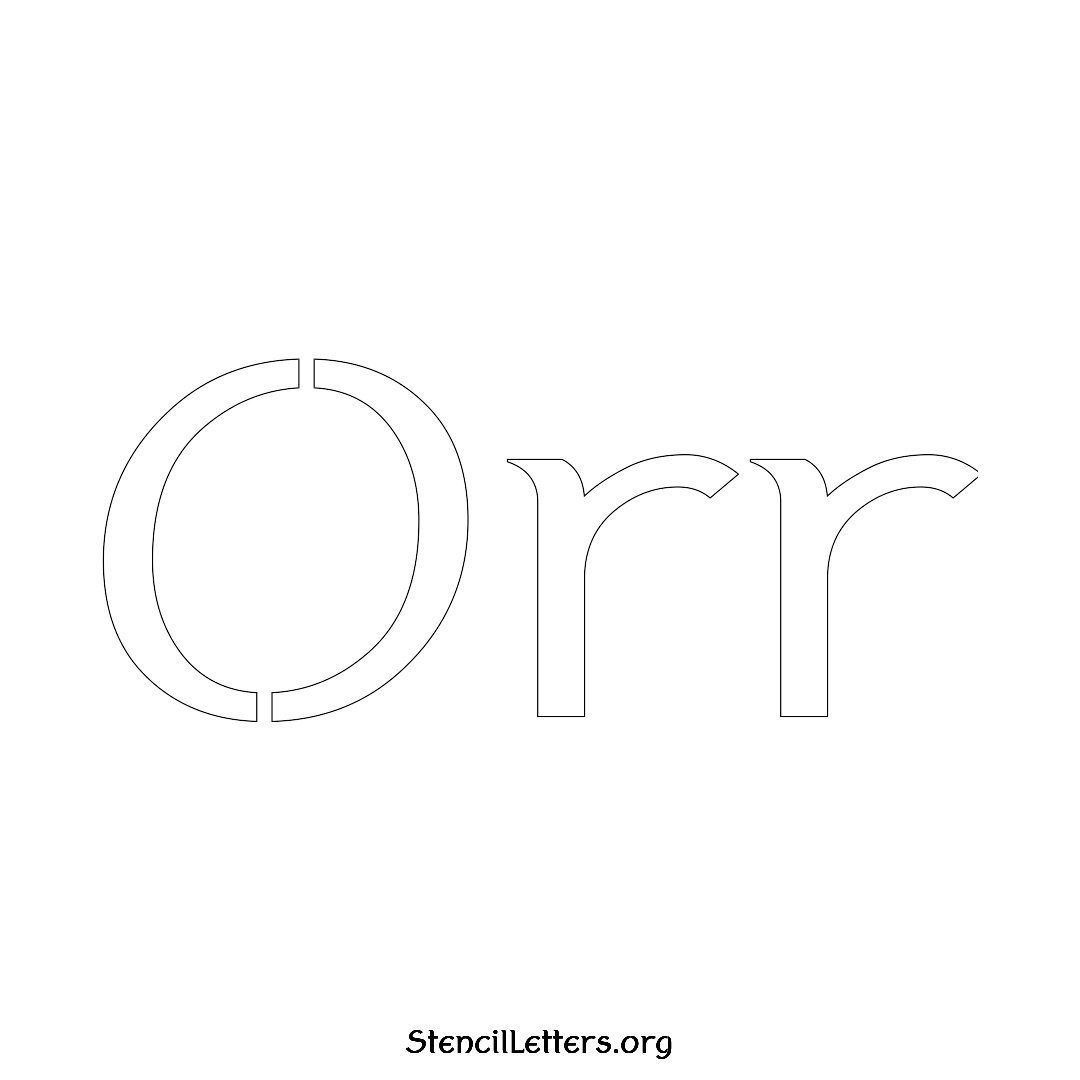 Orr name stencil in Ancient Lettering