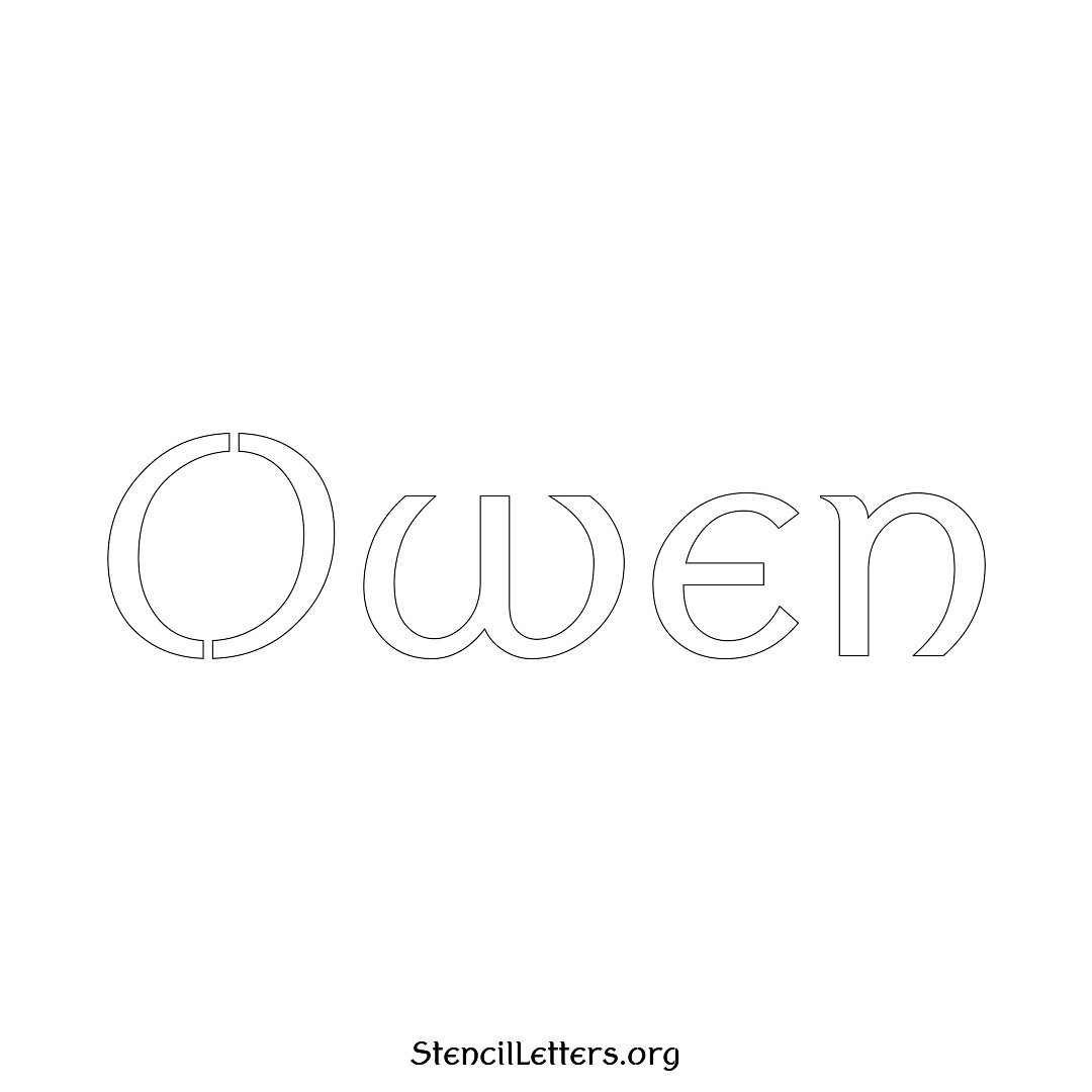 Owen name stencil in Ancient Lettering