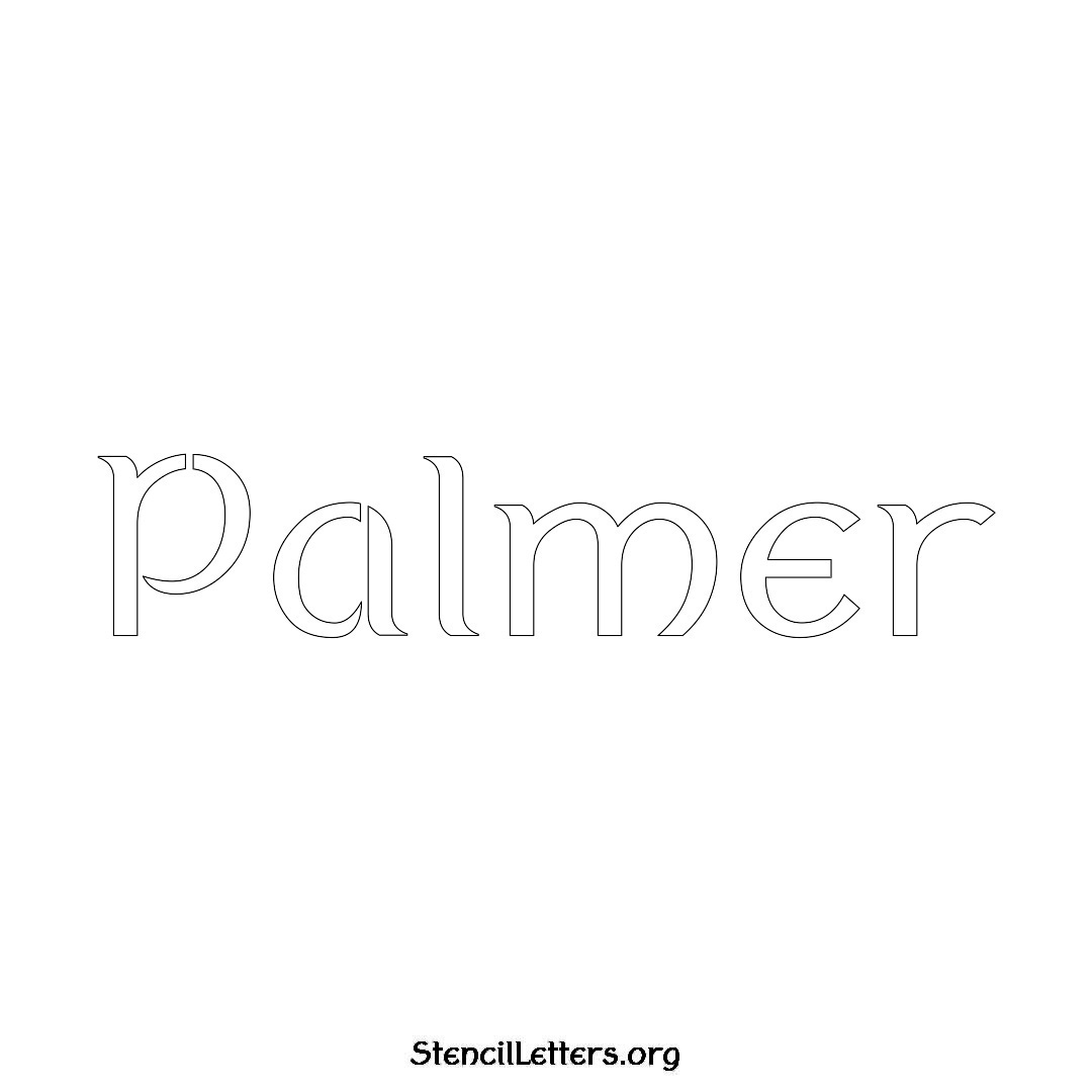 Palmer name stencil in Ancient Lettering