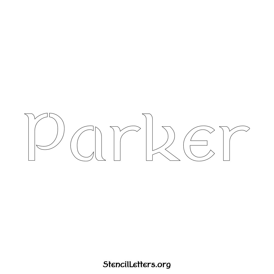 Parker name stencil in Ancient Lettering