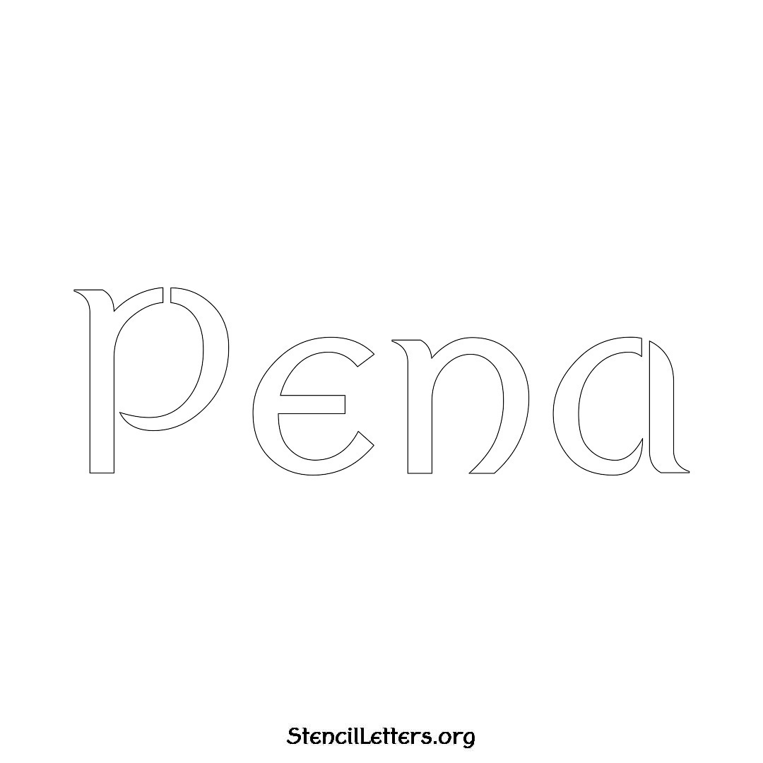 Pena name stencil in Ancient Lettering