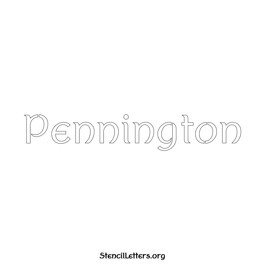 Pennington name stencil in Ancient Lettering