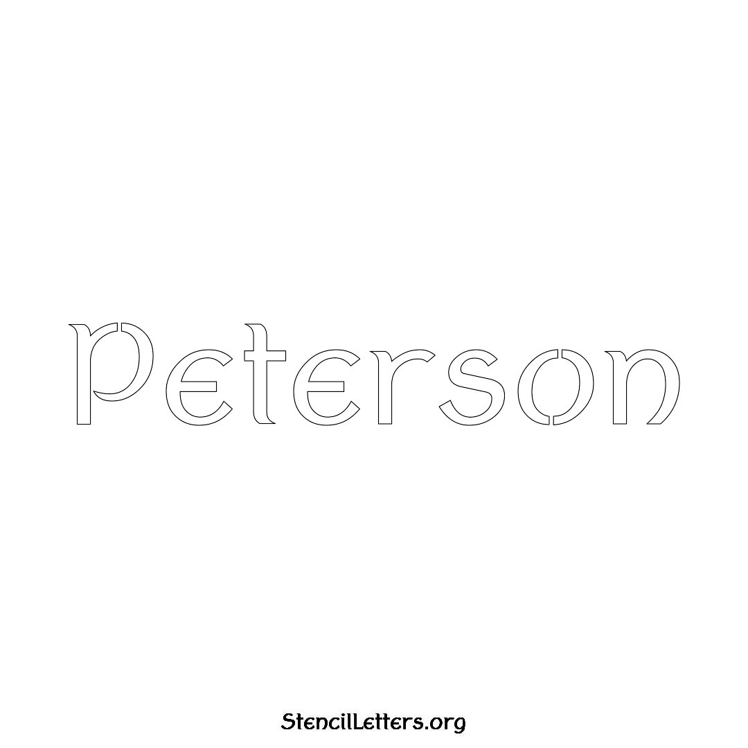 Peterson name stencil in Ancient Lettering