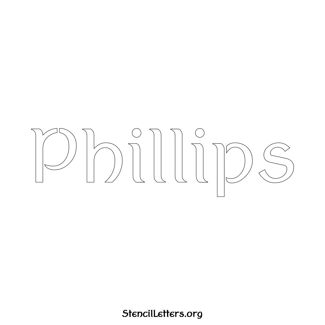 Phillips name stencil in Ancient Lettering