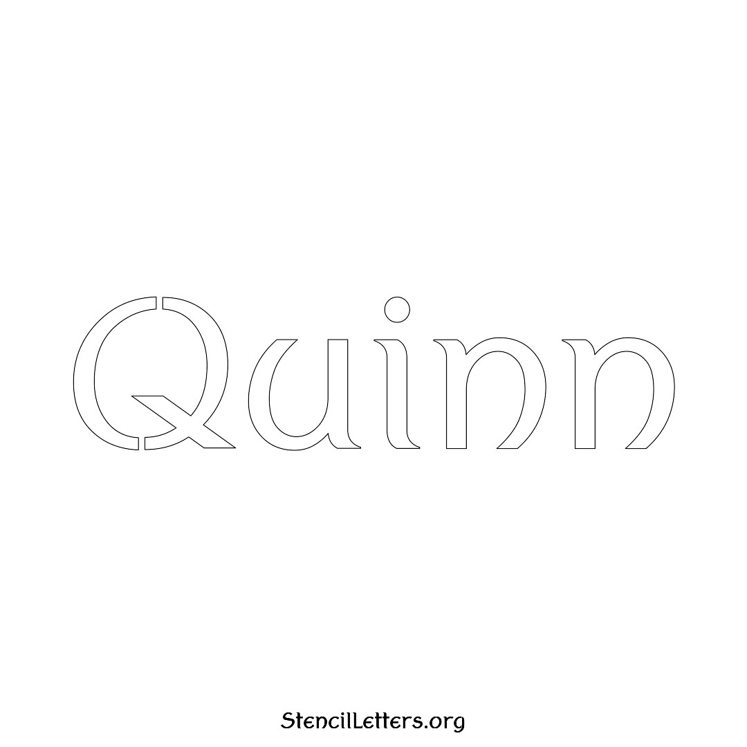 Quinn name stencil in Ancient Lettering