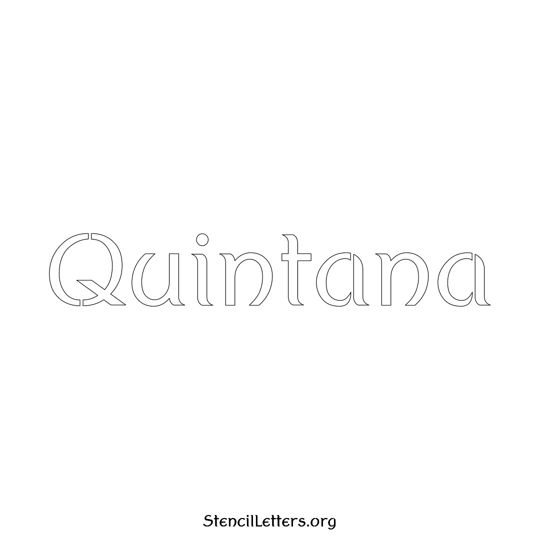 Quintana name stencil in Ancient Lettering