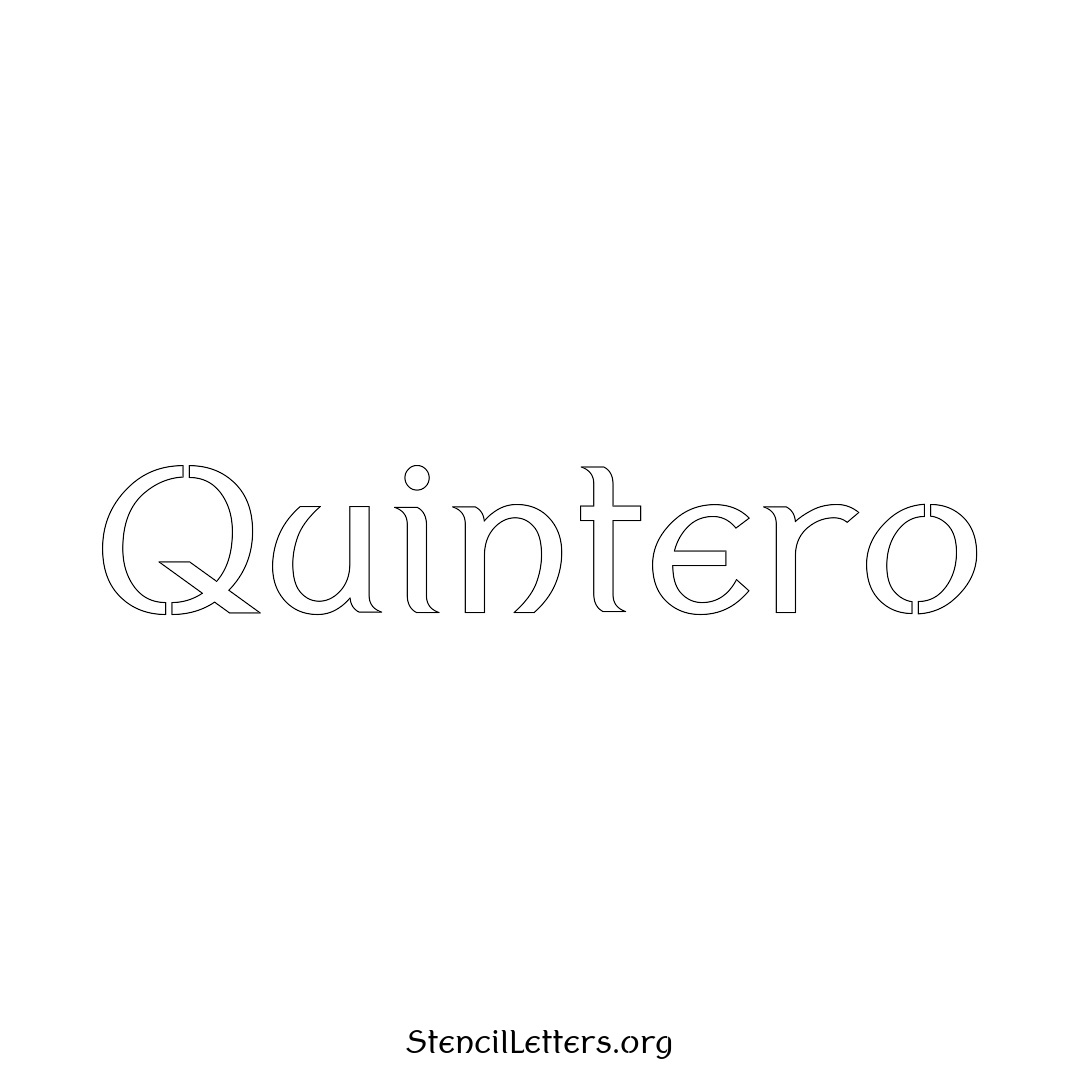 Quintero name stencil in Ancient Lettering