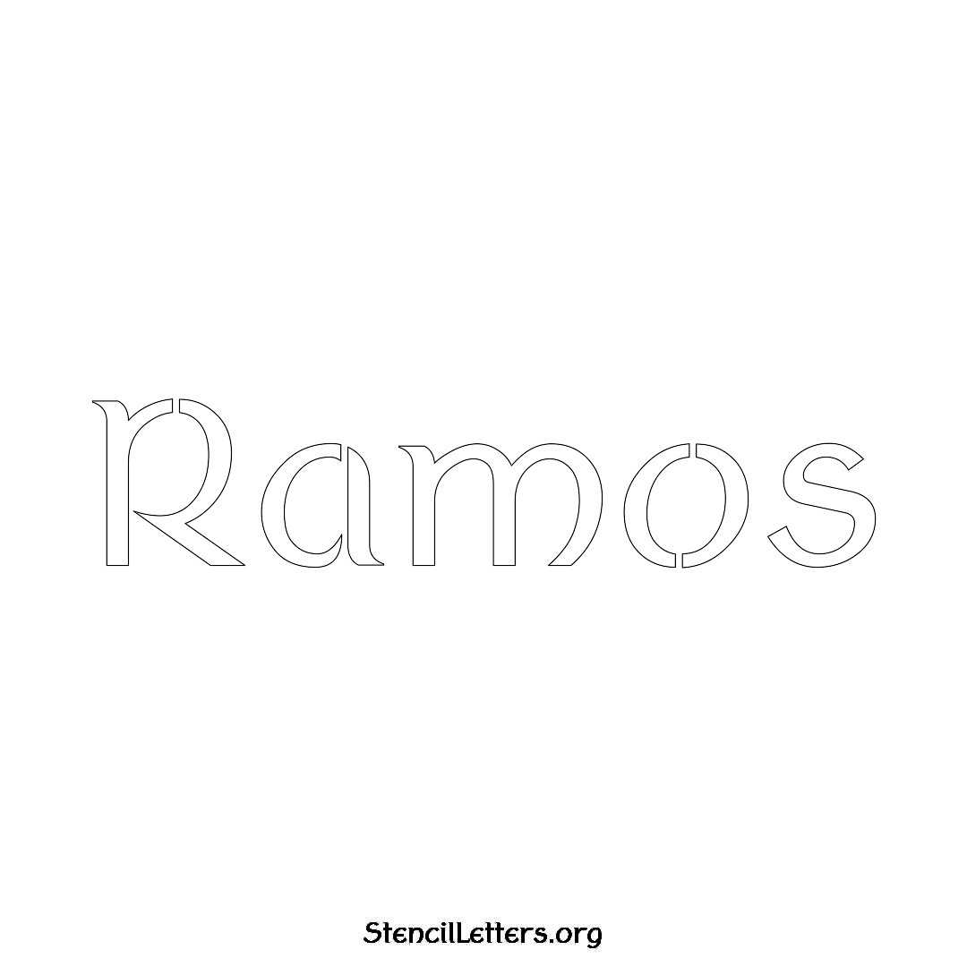 Ramos name stencil in Ancient Lettering