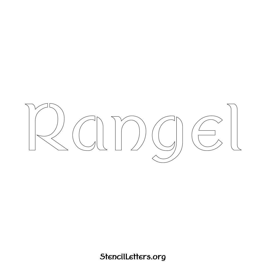 Rangel name stencil in Ancient Lettering