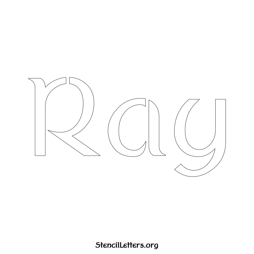 Ray name stencil in Ancient Lettering