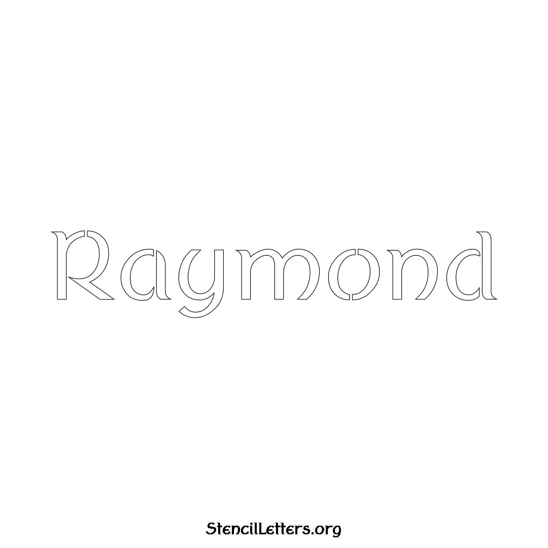 Raymond name stencil in Ancient Lettering