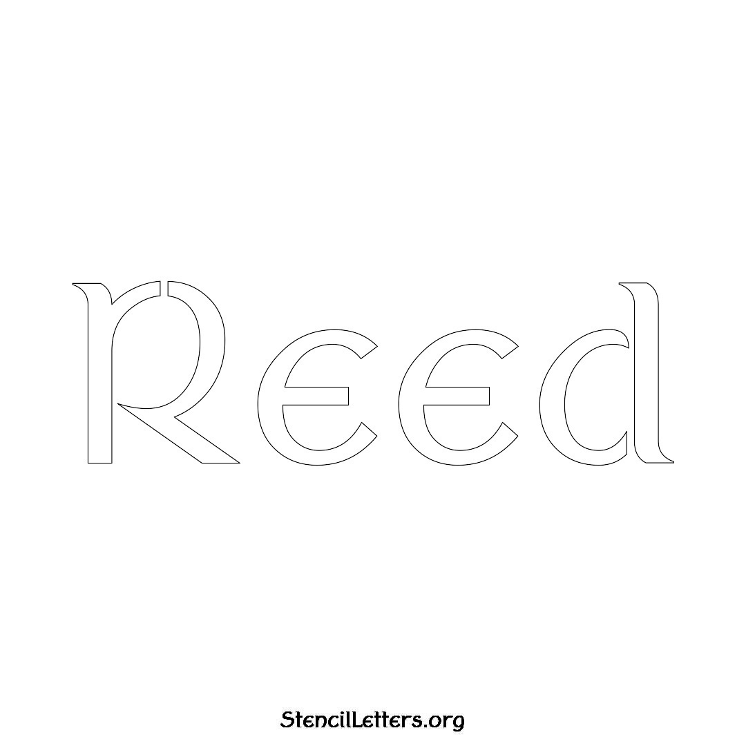 Reed name stencil in Ancient Lettering