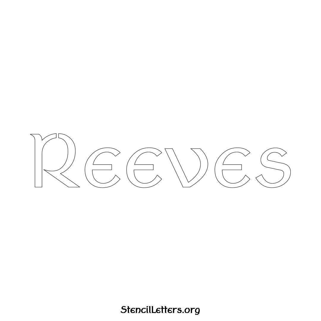 Reeves name stencil in Ancient Lettering