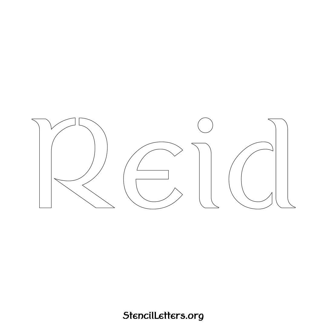 Reid name stencil in Ancient Lettering