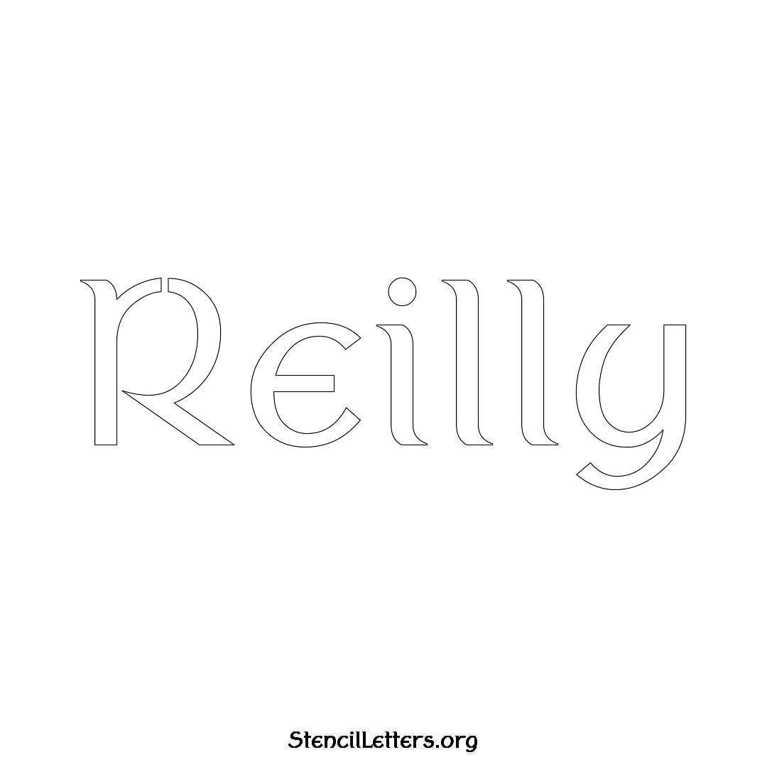 Reilly name stencil in Ancient Lettering