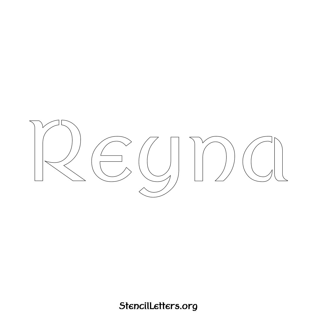 Reyna name stencil in Ancient Lettering