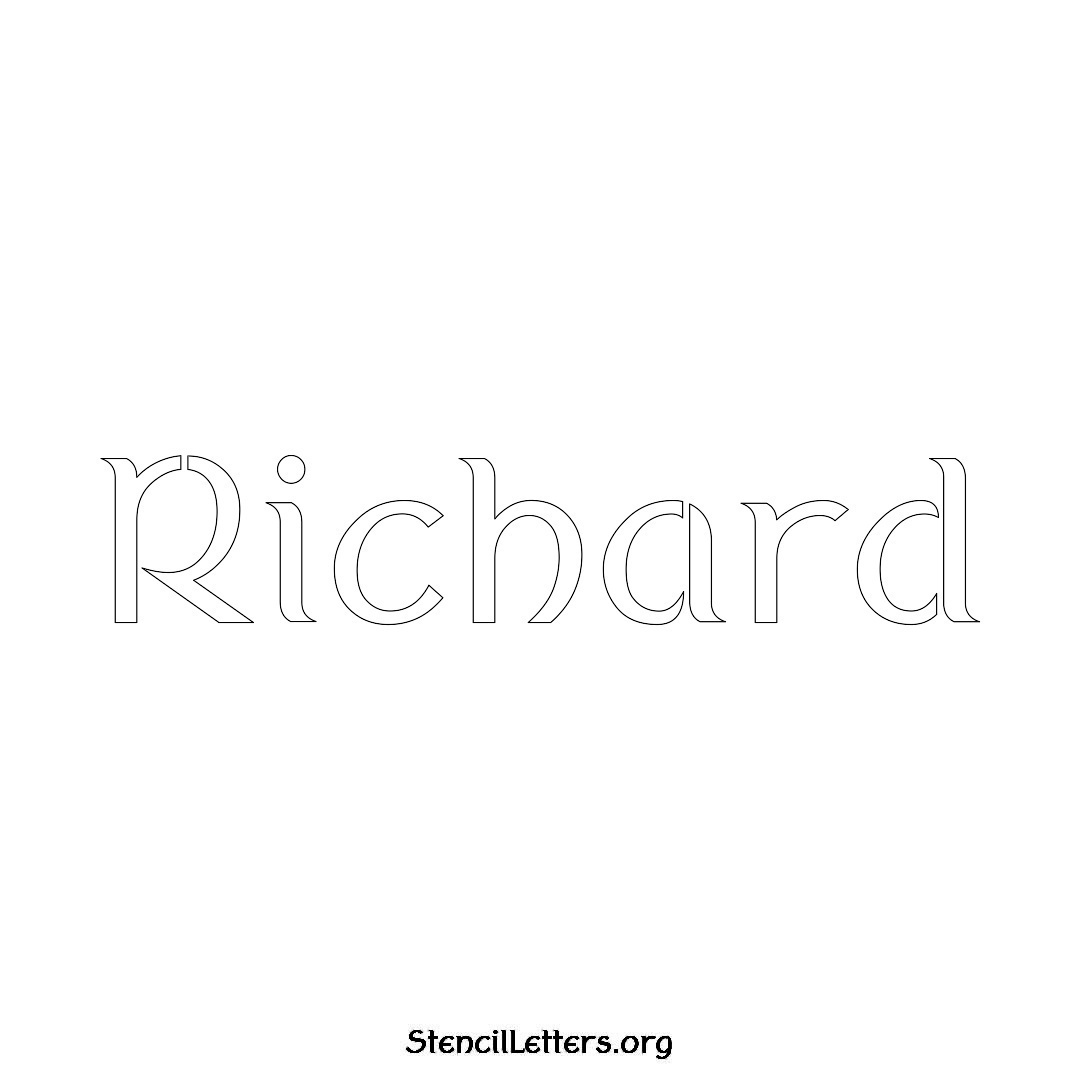 Richard name stencil in Ancient Lettering