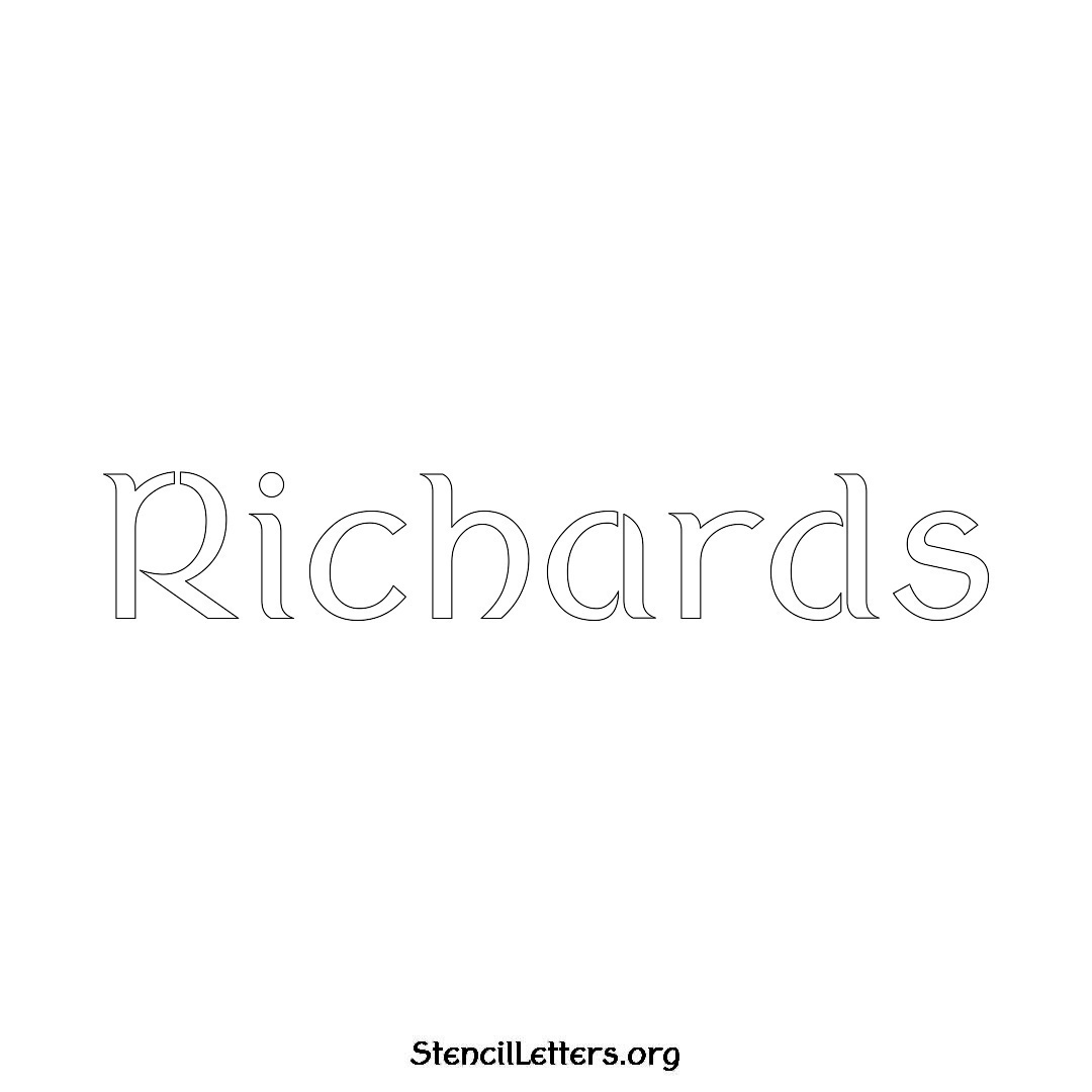 Richards name stencil in Ancient Lettering
