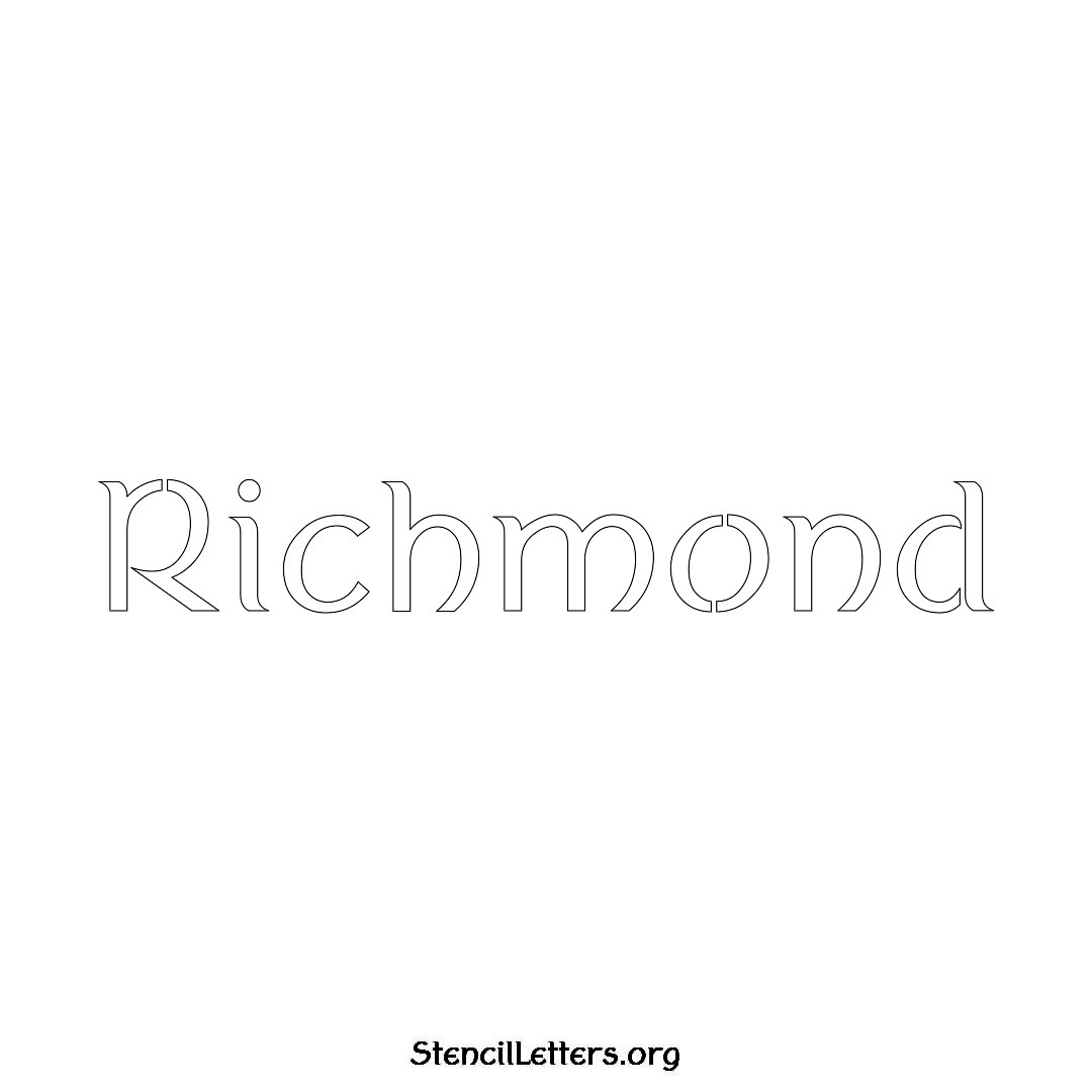 Richmond name stencil in Ancient Lettering