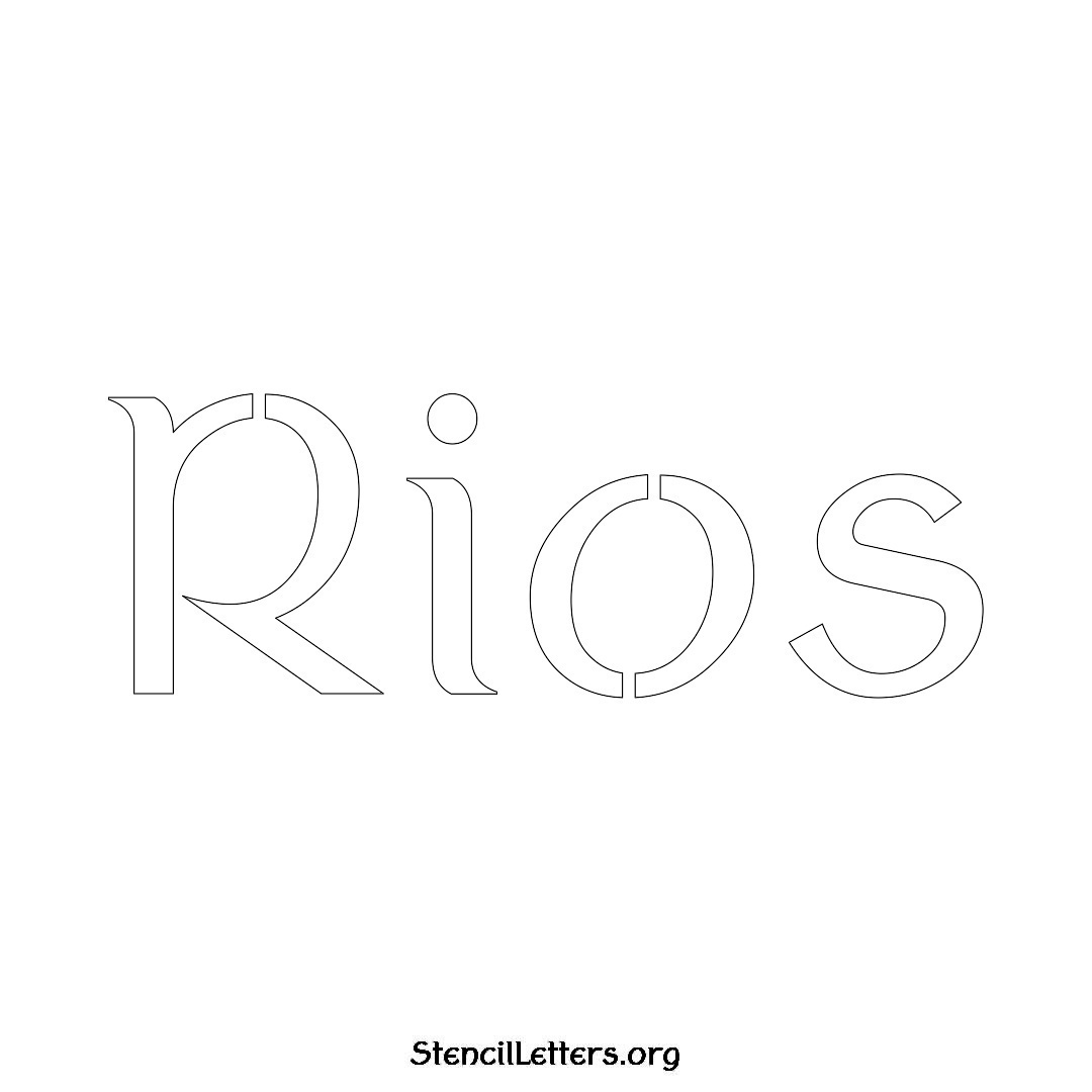 Rios name stencil in Ancient Lettering