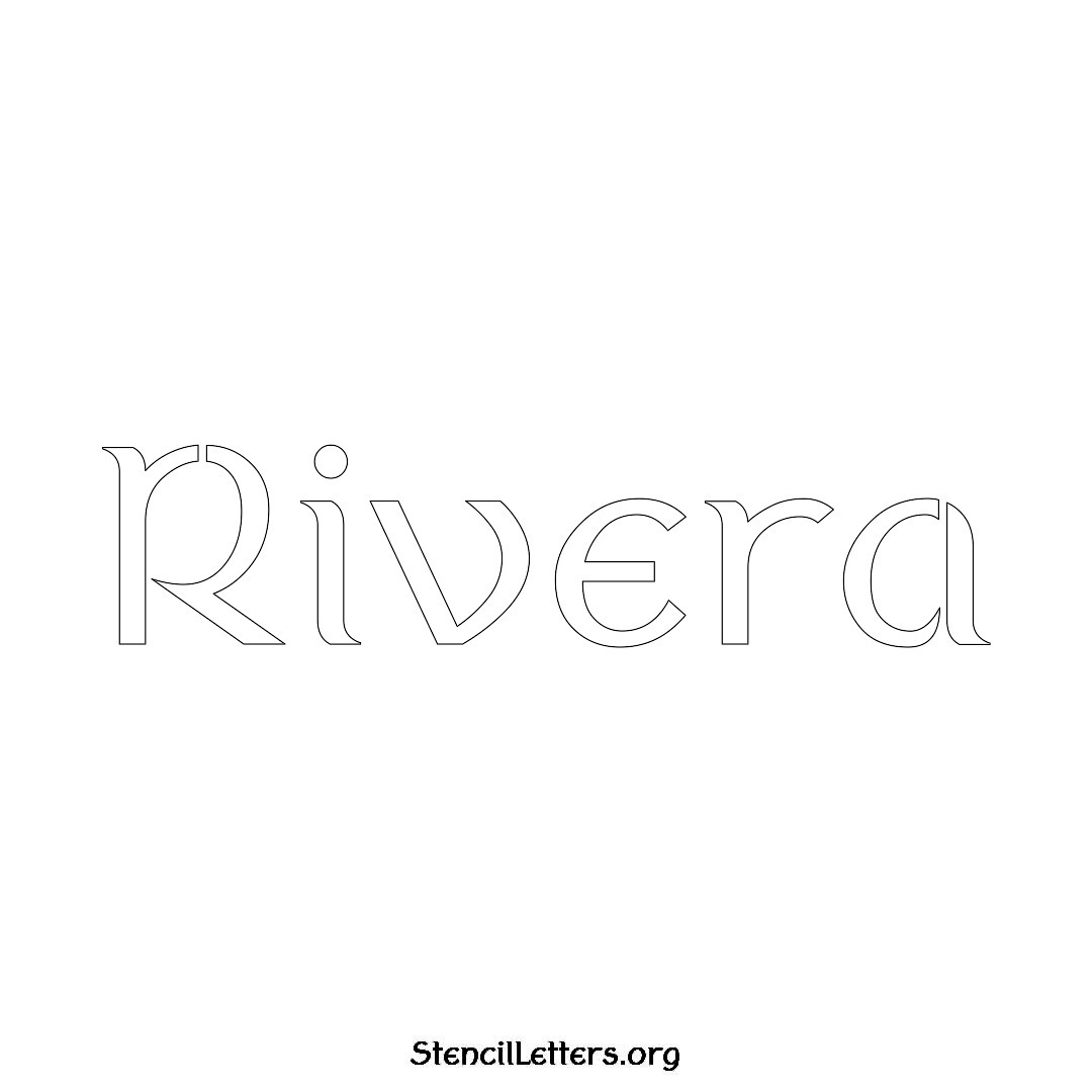 Rivera name stencil in Ancient Lettering