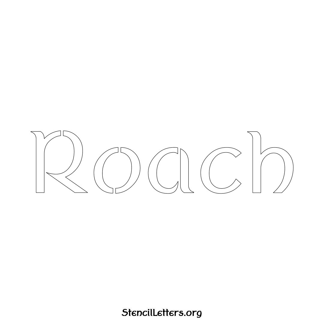 Roach name stencil in Ancient Lettering