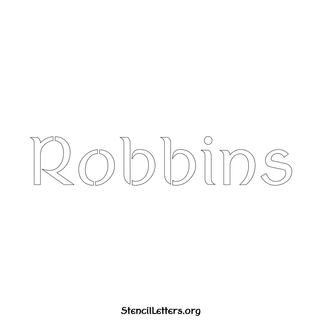 Robbins name stencil in Ancient Lettering