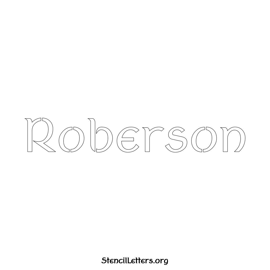 Roberson name stencil in Ancient Lettering