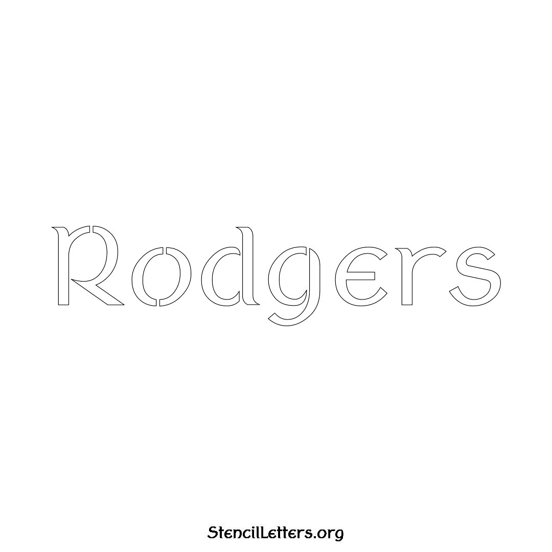 Rodgers name stencil in Ancient Lettering