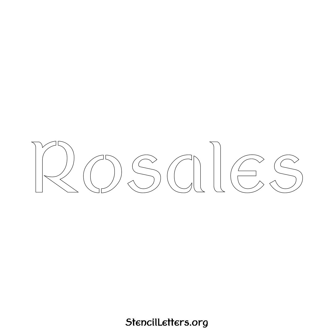 Rosales name stencil in Ancient Lettering