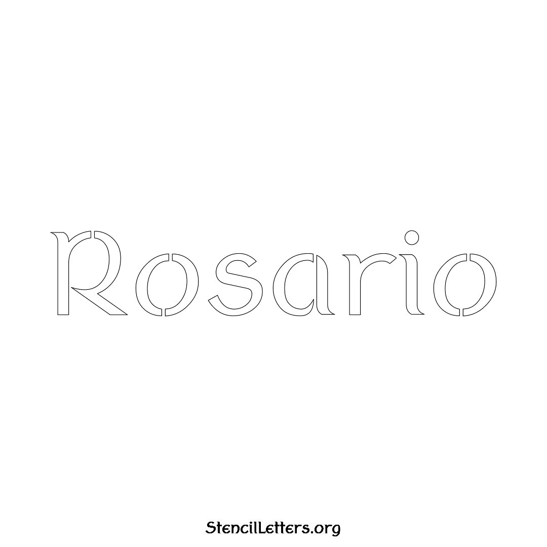 Rosario name stencil in Ancient Lettering