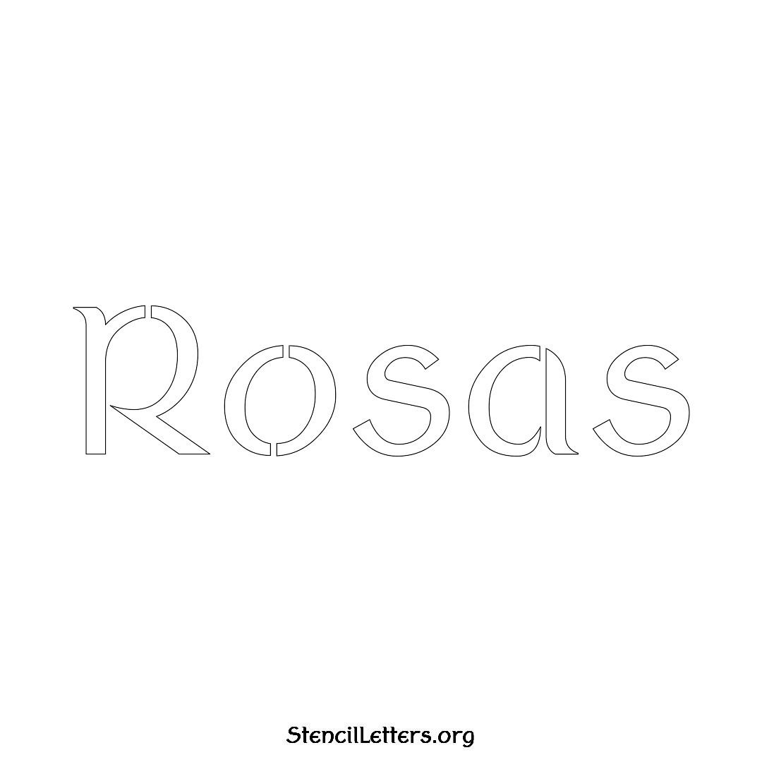 Rosas name stencil in Ancient Lettering