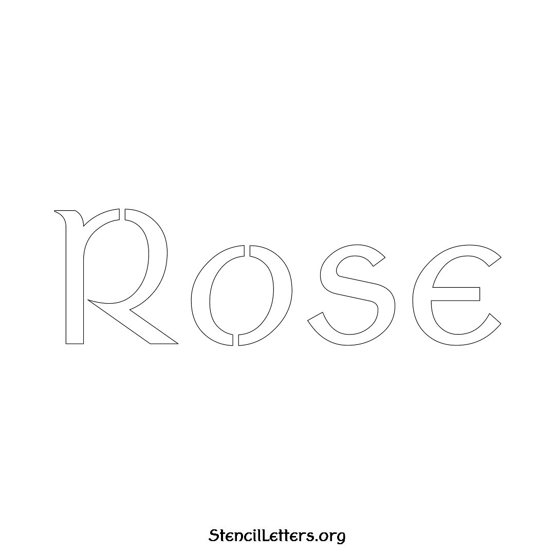 Rose name stencil in Ancient Lettering