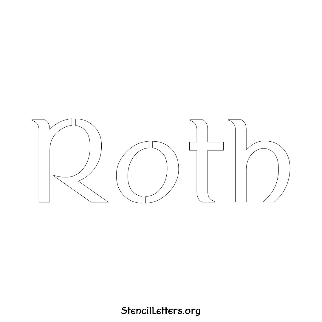 Roth name stencil in Ancient Lettering