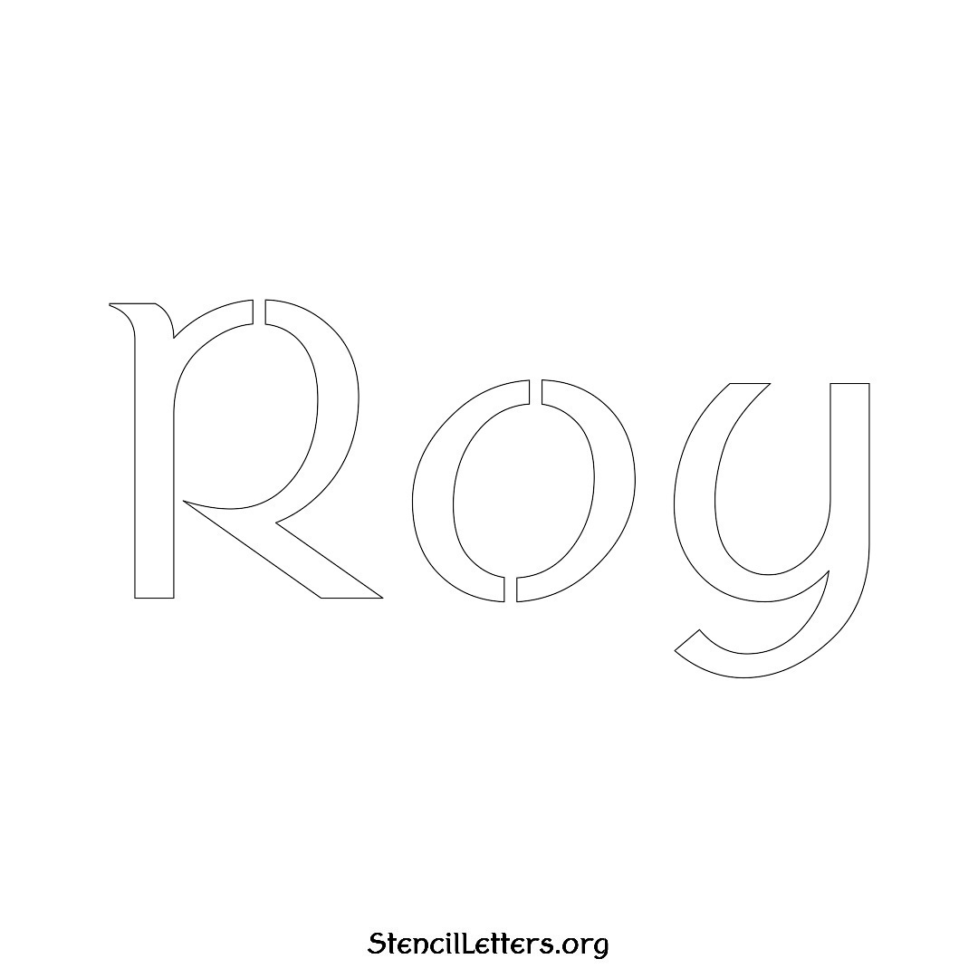 Roy name stencil in Ancient Lettering