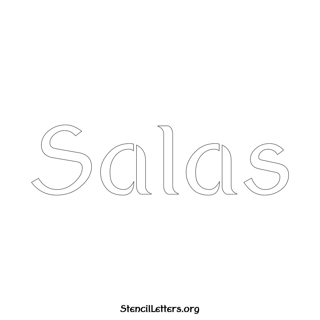 Salas name stencil in Ancient Lettering